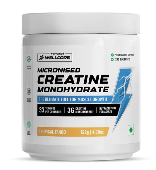 7. Wellcore - Pure Micronised Creatine Monohydrate (122g, 33 Servings) Tropical Tango