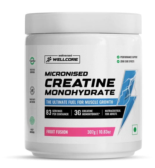 2. Wellcore - Pure Micronised Creatine Monohydrate (307g, 83 Servings) Fruit Fusion