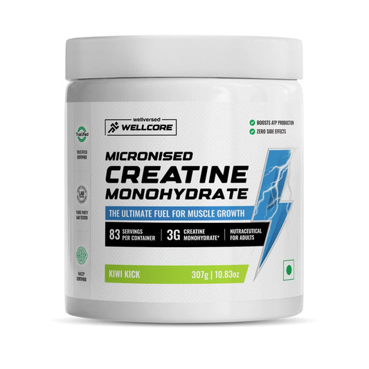 1. Wellcore - Pure Micronised Creatine Monohydrate | Kiwi Kick (307g, 83 servings)