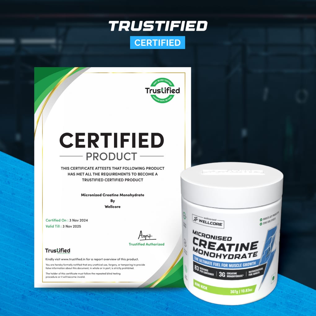 1. Wellcore - Pure Micronised Creatine Monohydrate | Kiwi Kick (307g, 83 servings)