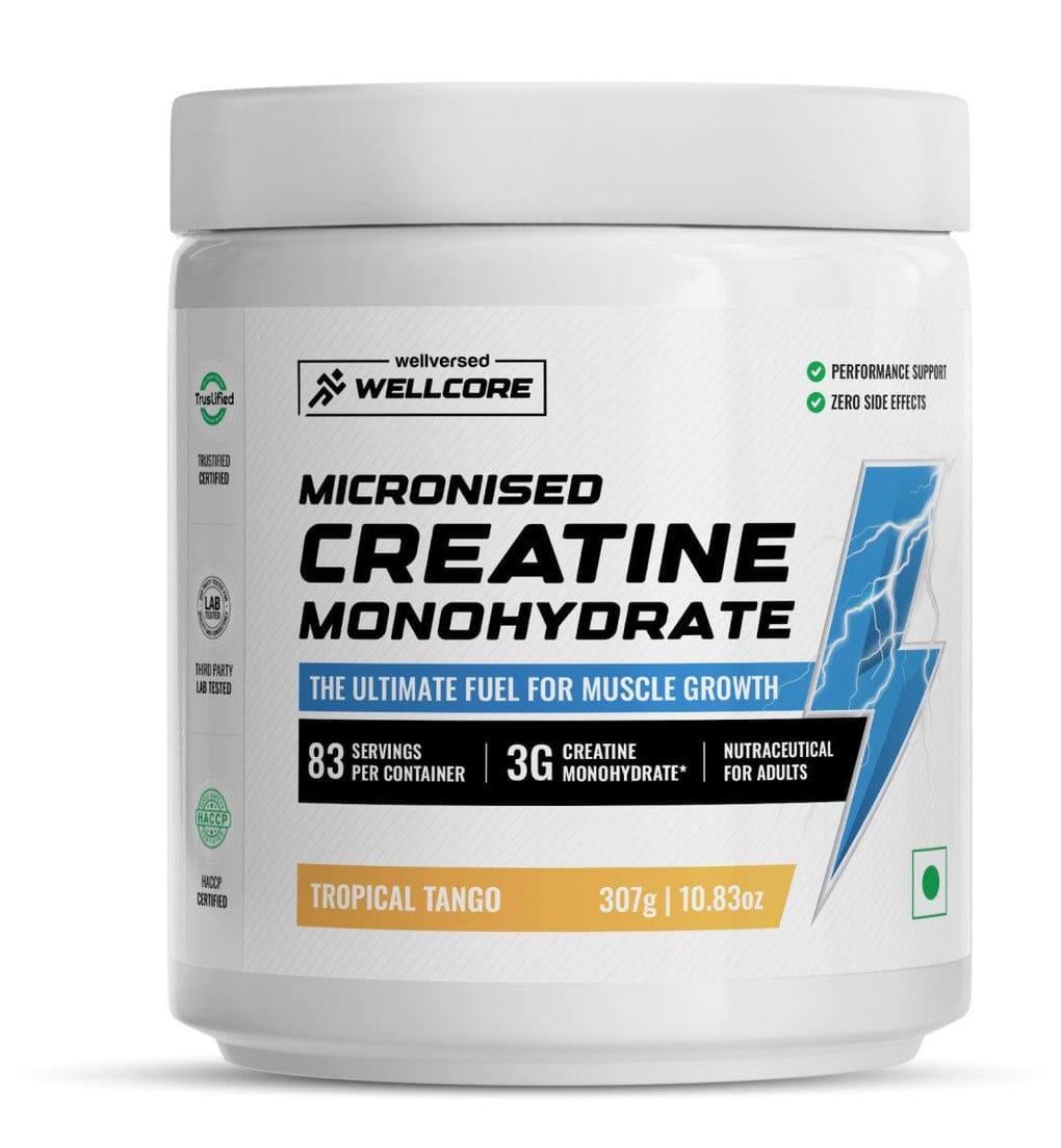 3. Wellcore - Pure Micronised Creatine Monohydrate (307g, 83 Servings) Tropical Tango