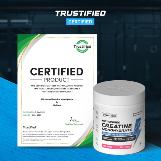 2. Wellcore - Pure Micronised Creatine Monohydrate (307g, 83 Servings) Fruit Fusion